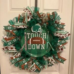 Festive Touchdown Football Wreath
